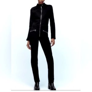 Zara Black Denim TRF Jumpsuit Size Small